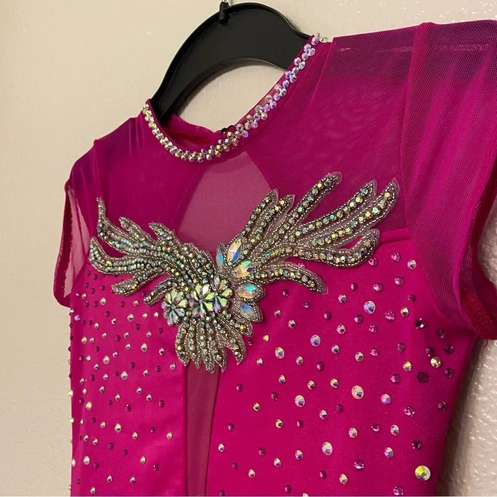 The Lineup dance costume lyrical hot pink custom SAGE SKIRTED LEOTARD SA 14